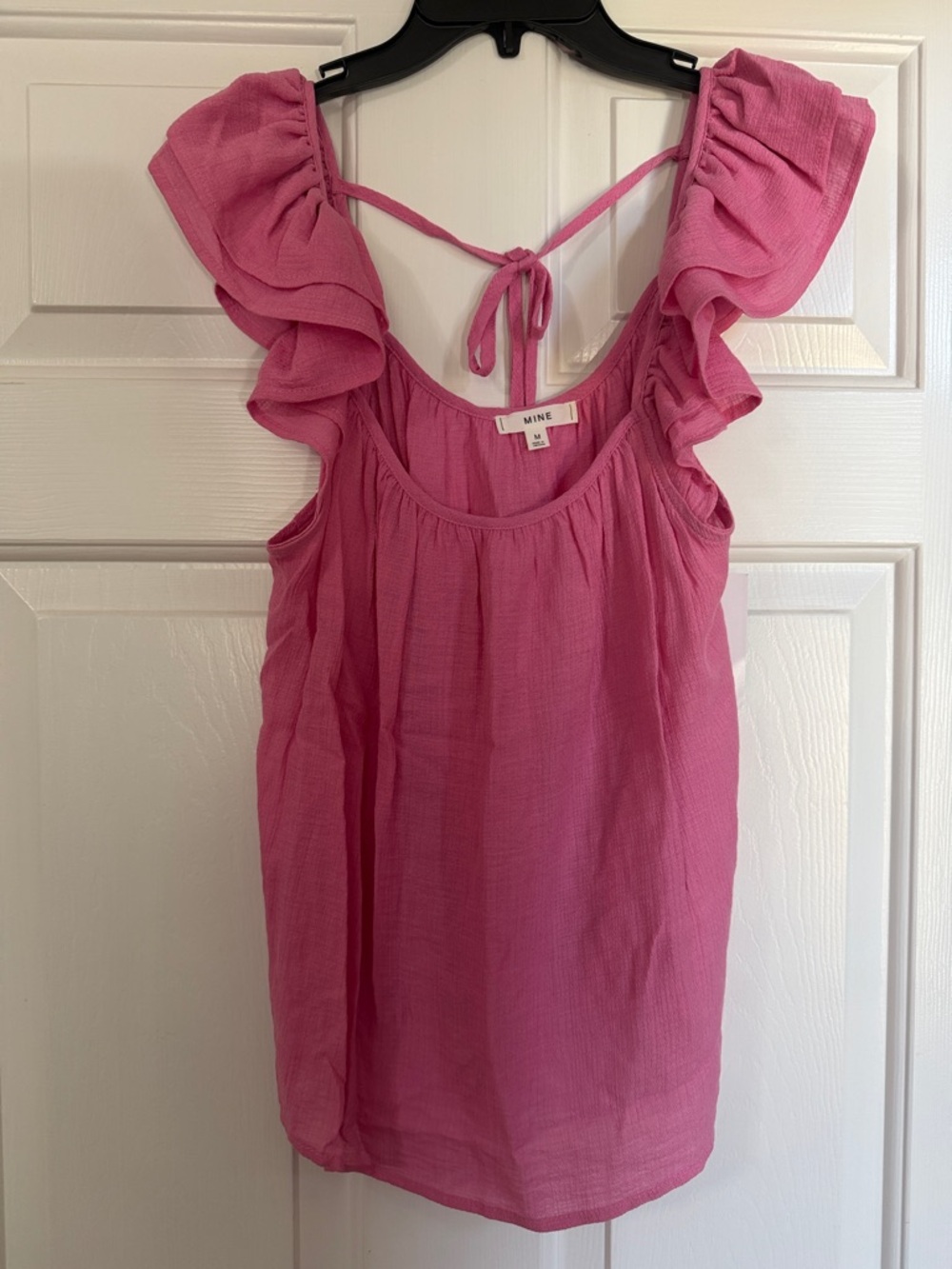 MINE Pink Flutter-Sleeve Tie-Back Camisole